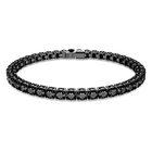 Matrix Tennis bracelet, Round cut, Black, Ruthenium plated