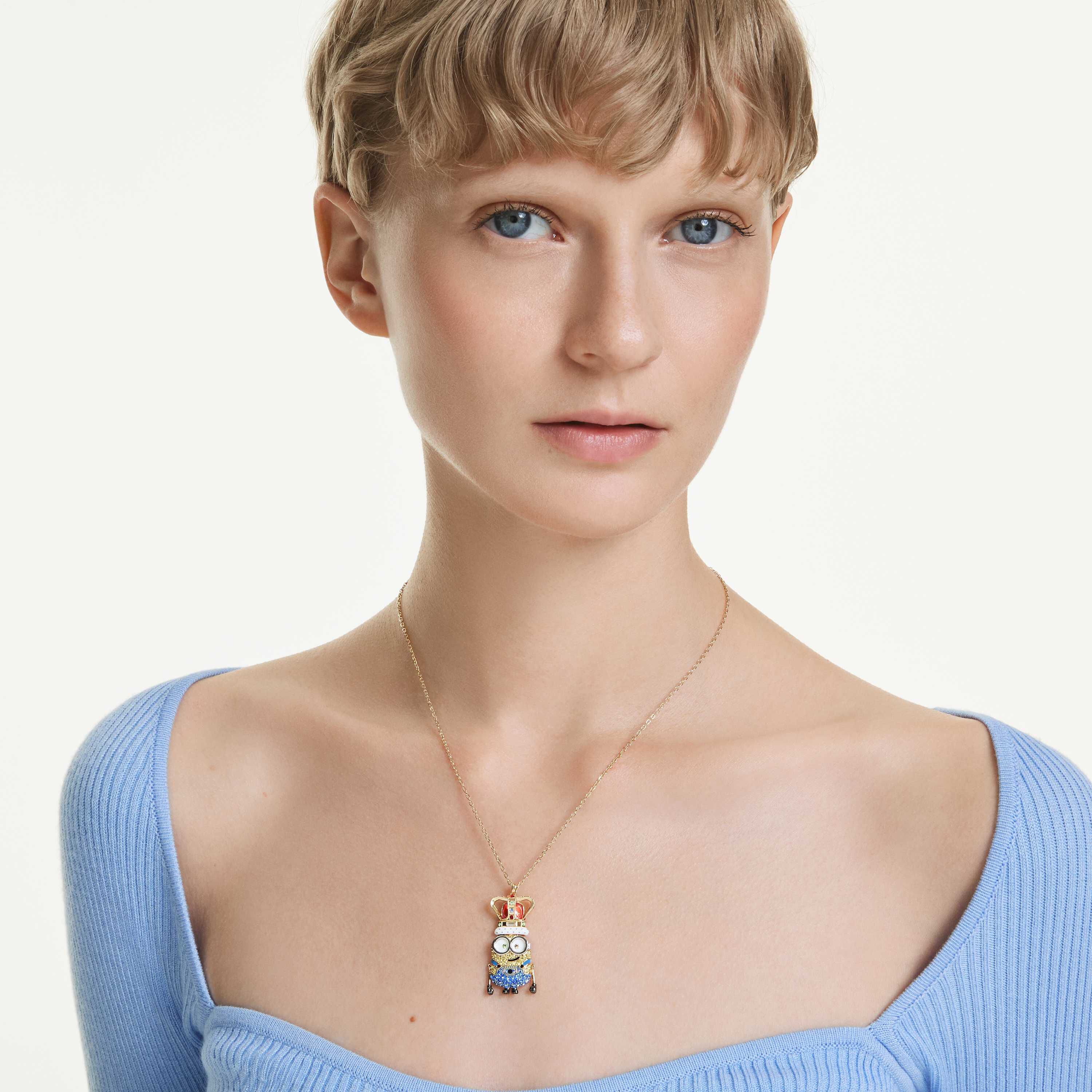 swarovski minions james and henry set  pav   multicolored  gold tone plated