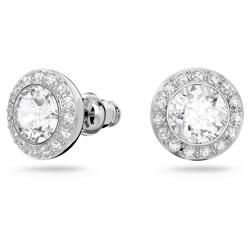 swarovski una angelic set  round cut  white  rhodium plated