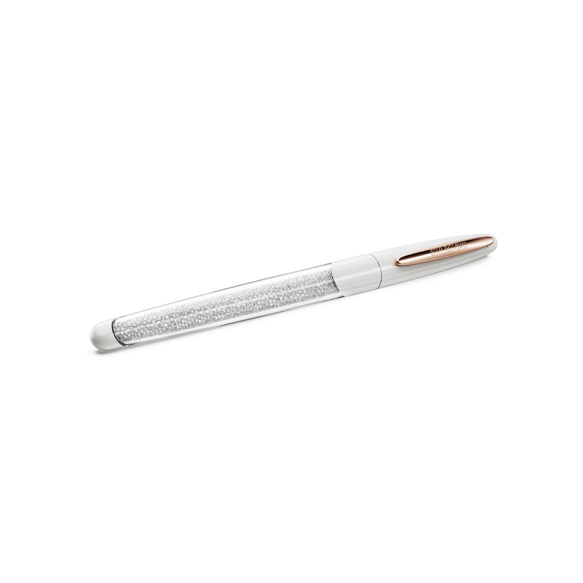 swarovski crystalline nova rollerball pen  white  rose gold tone plated