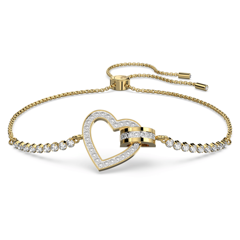 swarovski lovely bracelet  heart  white  gold tone plated