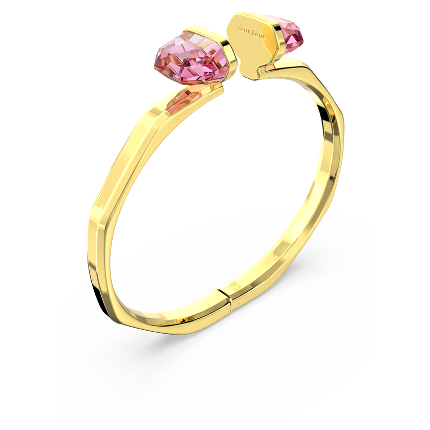 swarovski lucent bangle  magnetic closure  pink  gold tone plated