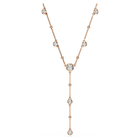 swarovski imber y necklace  round cut  white  18k rose gold finish