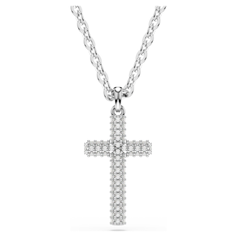 swarovski insigne pendant  pav   cross  white  rhodium plated