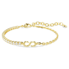 swarovski matrix bracelet  round cut  white  18k gold finish