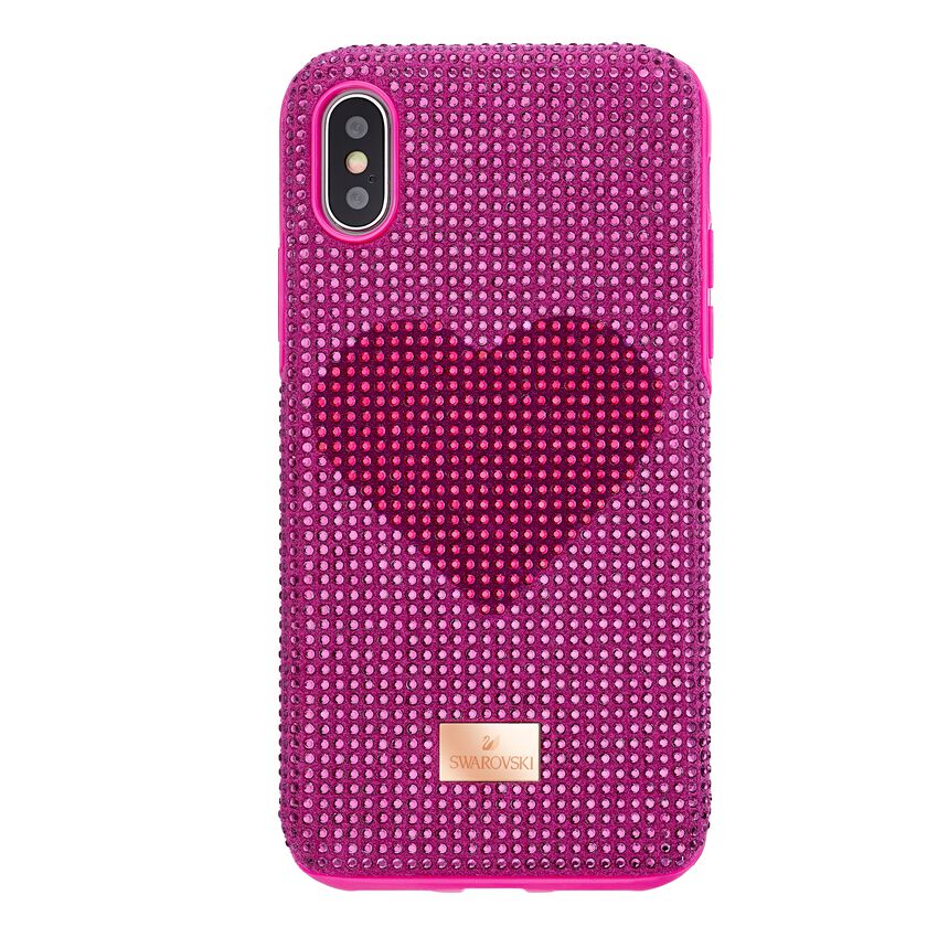 Crystalgram Heart Smartphone Case with Bumper, iPhone® X/XS, Pink
