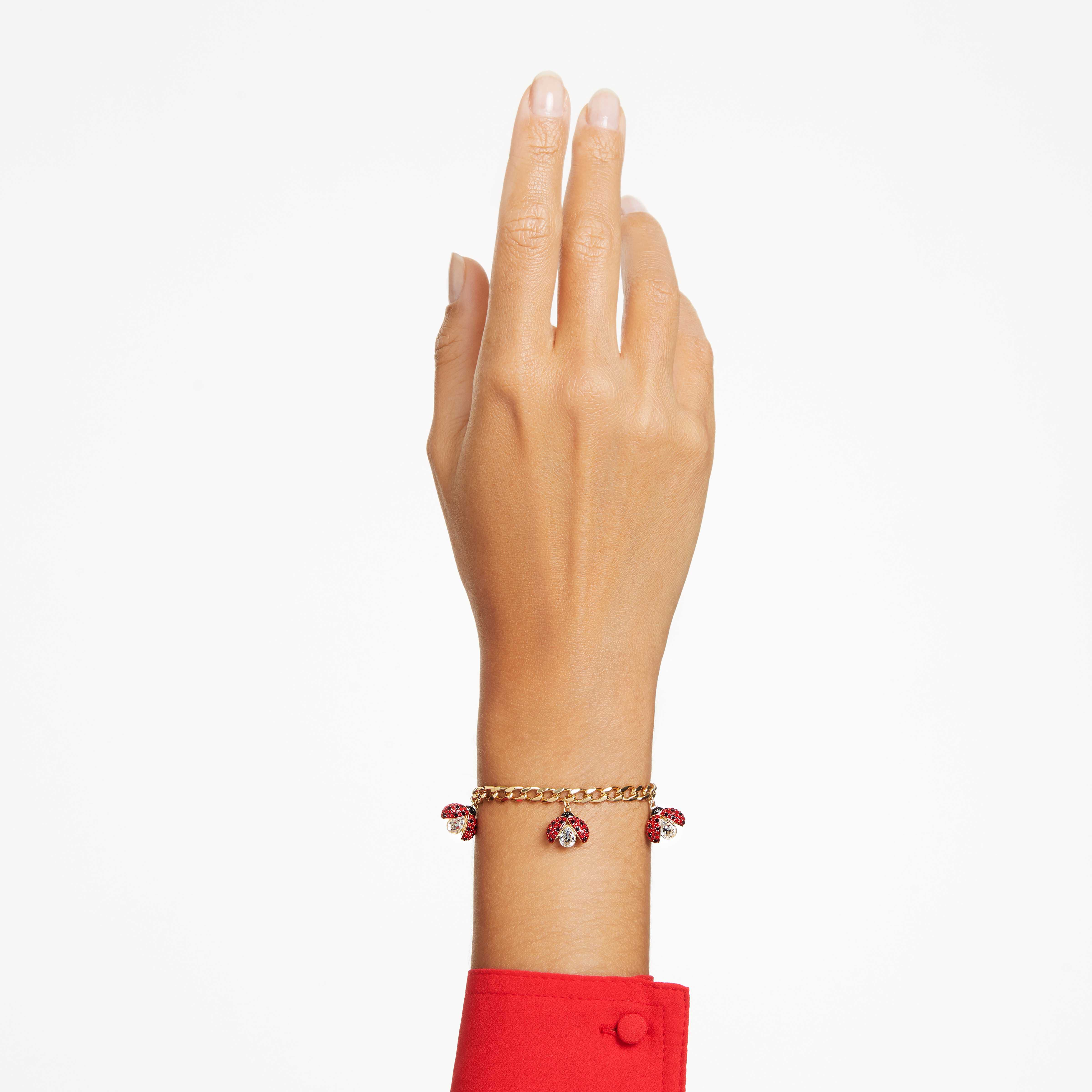 Buy Swarovski Idyllia bracelet Ladybug Red Gold tone plated