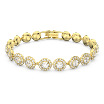swarovski una angelic tennis bracelet round cut pav medium white gold tone plated