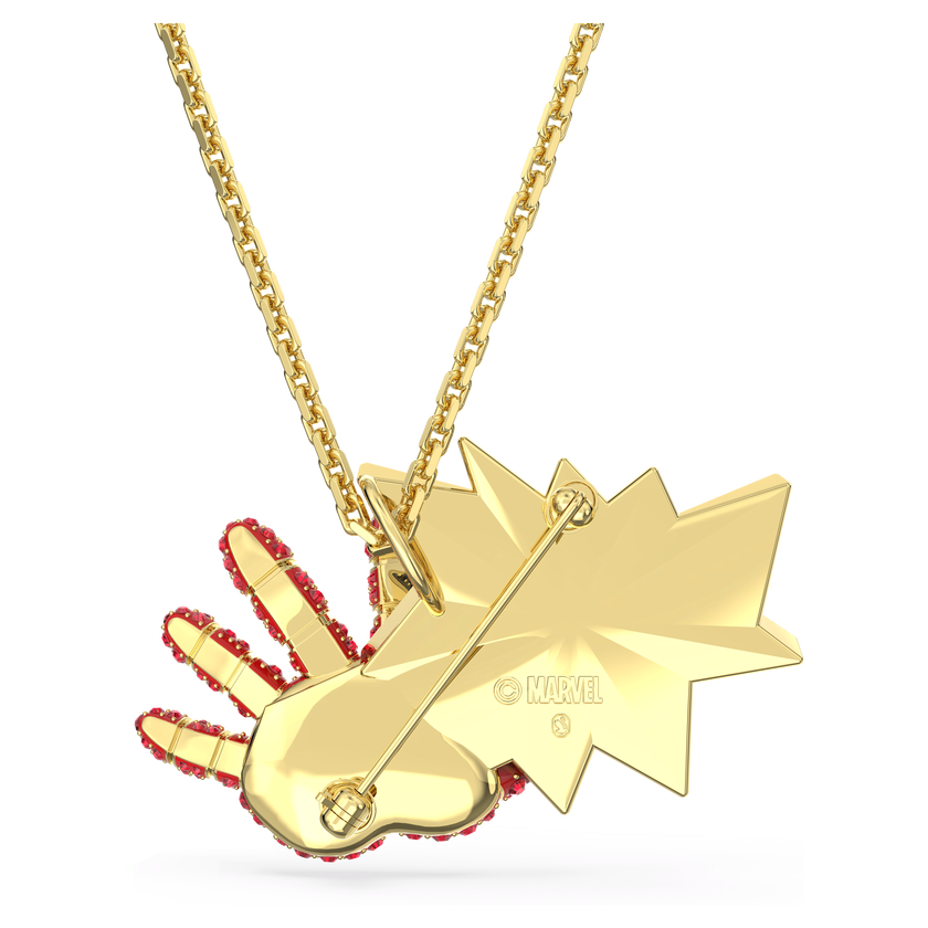 swarovski iron man pendant  multicolored  gold tone plated