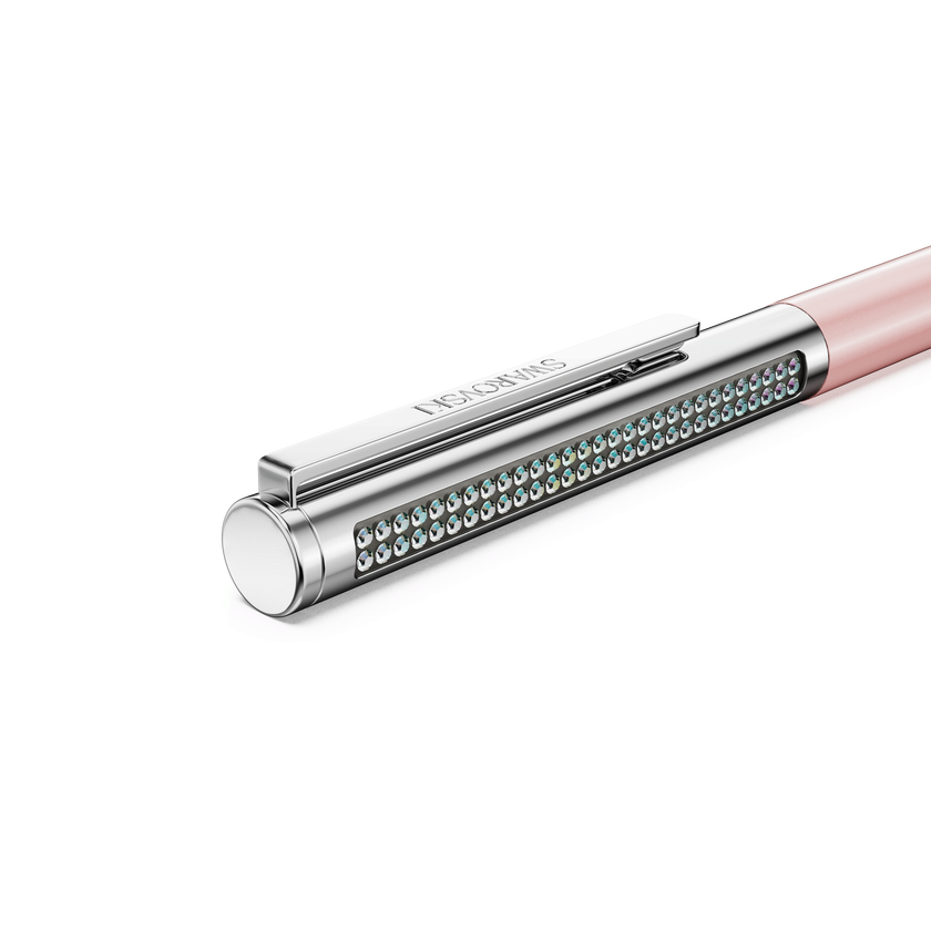 swarovski matrix tennis ballpoint pen  pink lacquered  chrome plated