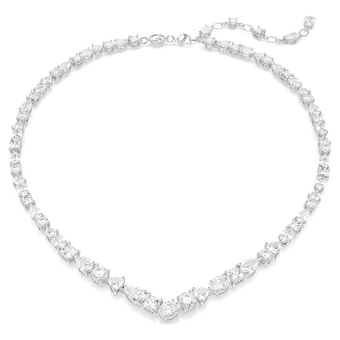 swarovski mesmera necklace  mixed cuts  white  rhodium plated