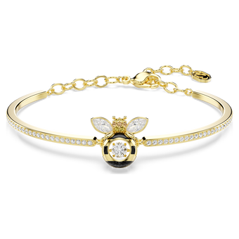 swarovski idyllia bracelet  mixed cuts  bee  multicolored  gold tone plated