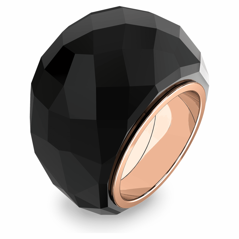 swarovski nirvana ring  black  rose gold tone pvd