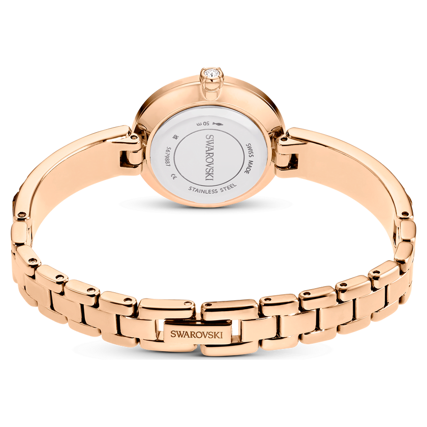 swarovski matrix bangle watch  swiss made  crystal bracelet  gray  rose gold tone finish