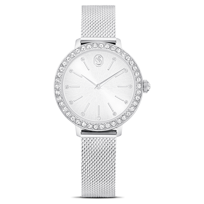 swarovski certa watch  swiss made  metal bracelet  silver tone  stainless steel