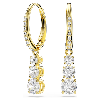 swarovski stilla attract hoop earrings round cut white gold tone plated