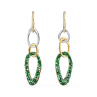 The Elements Pierced Earrings, Green, Mixed metal finish