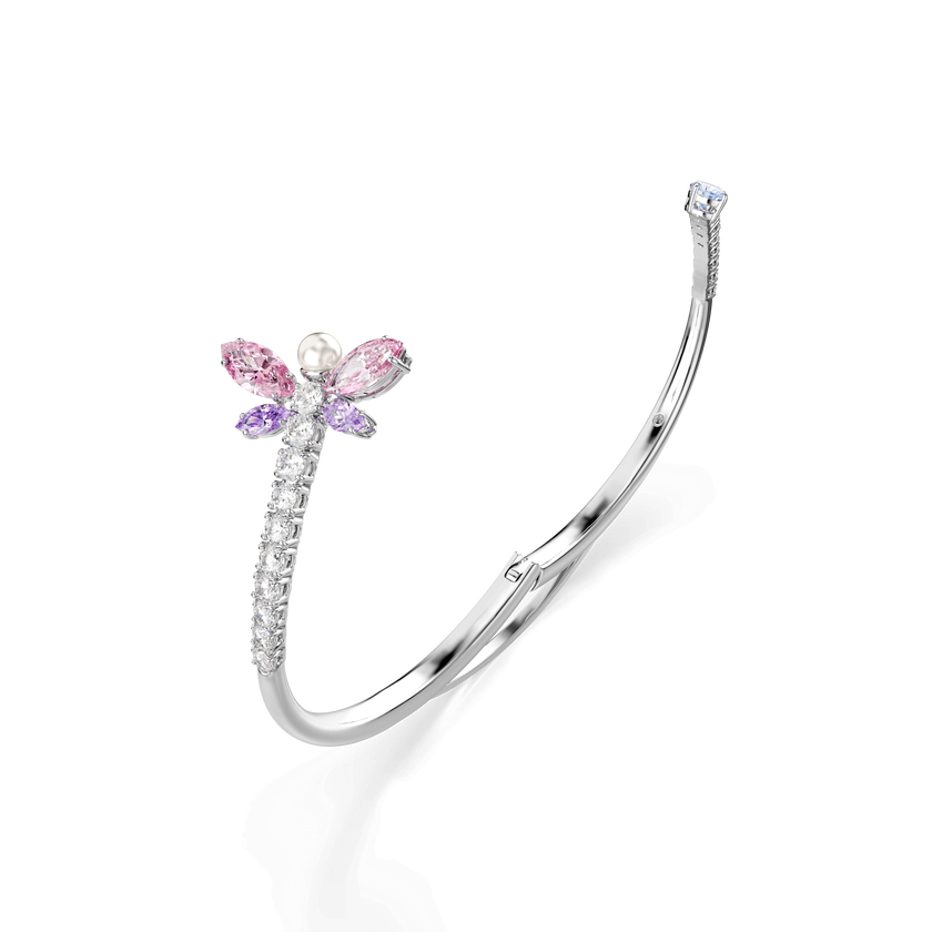ariana grande x swarovski bangle  mixed cuts  dragonfly  multicolored  rhodium plated