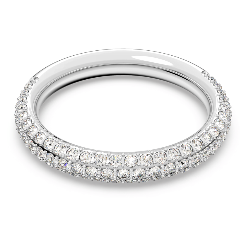 swarovski stone mini ring  white  rhodium plating