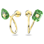 swarovski numina earrings asymmetrical green gold tone plated