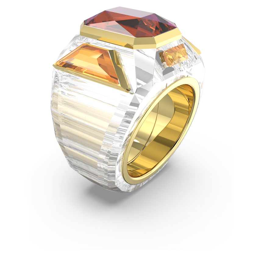 swarovski chroma cocktail ring  pink  gold tone plated