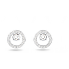 swarovski creativity circle pierced earrings small white rhodium plated