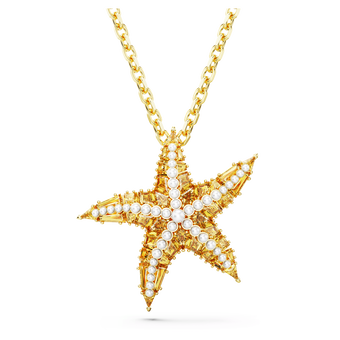swarovski idyllia pendant  crystal pearls  starfish  gold tone  gold tone plated