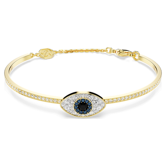 swarovski symbolica bangle evil eye blue gold tone plated