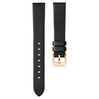 swarovski 16mm watch strap leather black rose gold tone plated