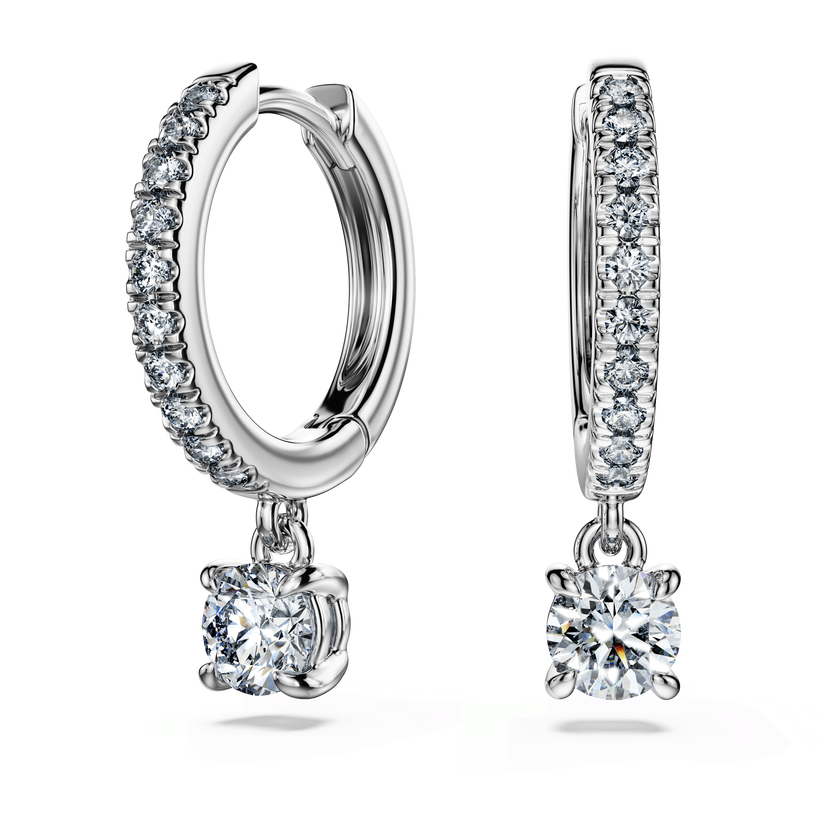swarovski eternity drop earrings  laboratory grown diamonds 0 7 ct tw  18k white gold