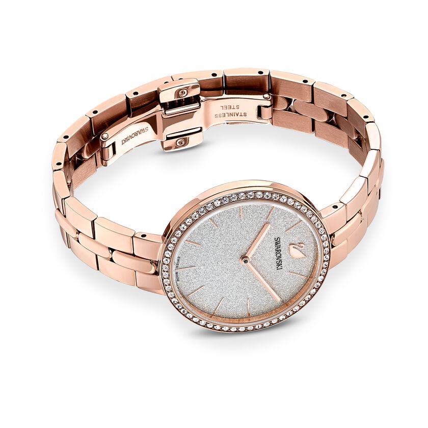 Cosmopolitan Silver Face Watch, Metal bracelet, Rose gold tone, Rose-gold tone PVD