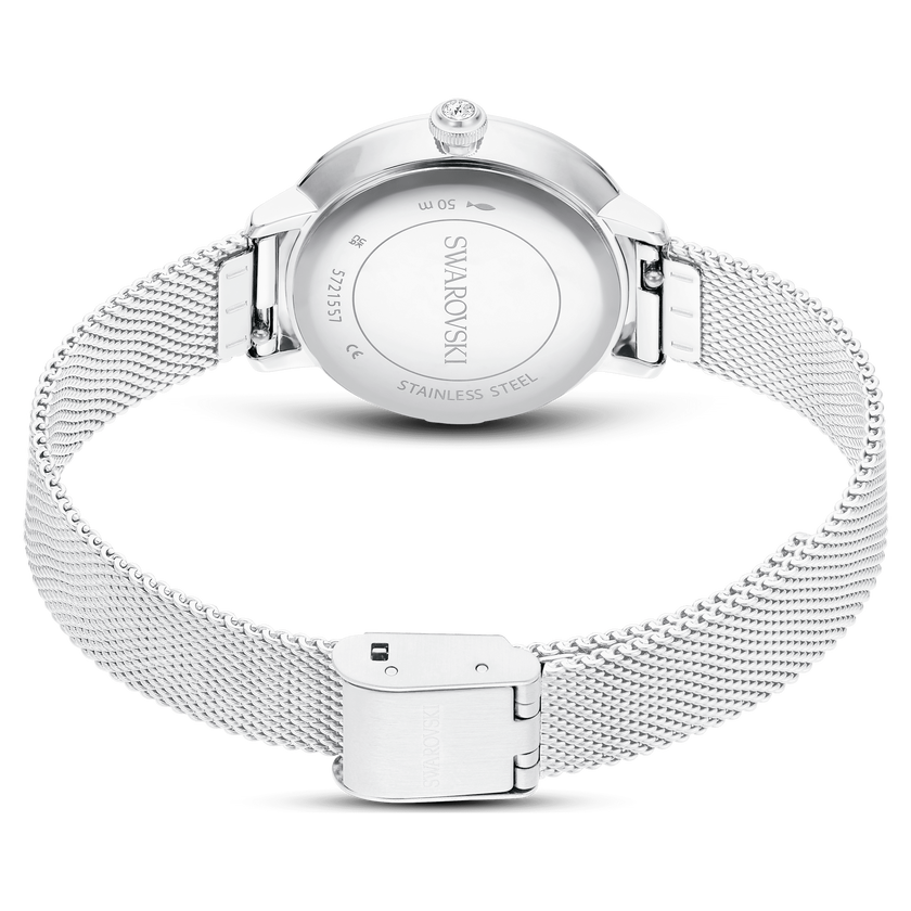 swarovski certa watch  swiss made  metal bracelet  silver tone  stainless steel