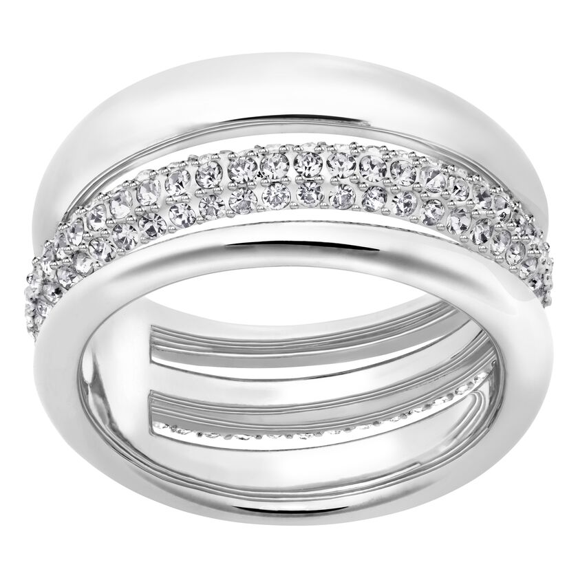 Exact Ring, White, Rhodium Plated