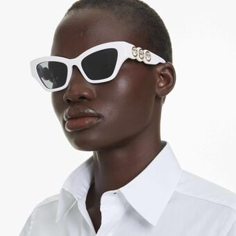 swarovski sunglasses  cat eye shape  white