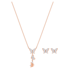 Lilia Set, White, Rose Gold Plating