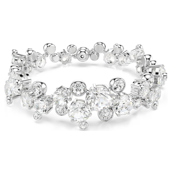 swarovski constella bracelet  mixed cuts  white  rhodium plated