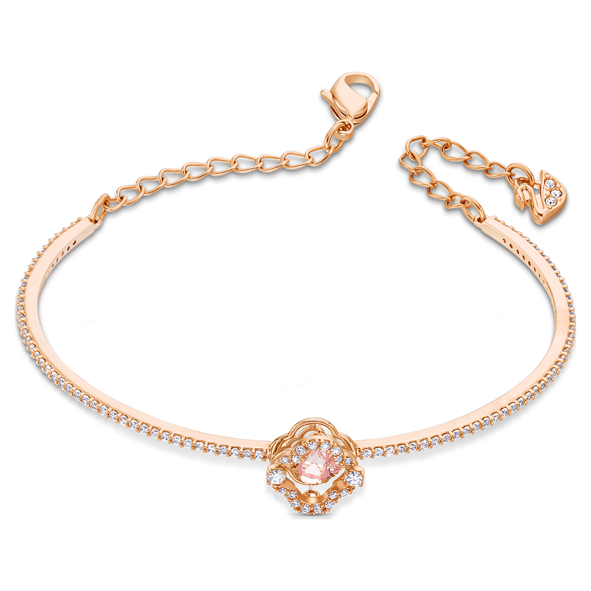 swarovski una bangle  clover  pink  rose gold tone plated