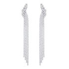 Fit Clip Earrings, White, Ruthenium Plating