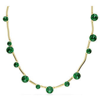 swarovski constella strand mixed round cuts green gold tone plated
