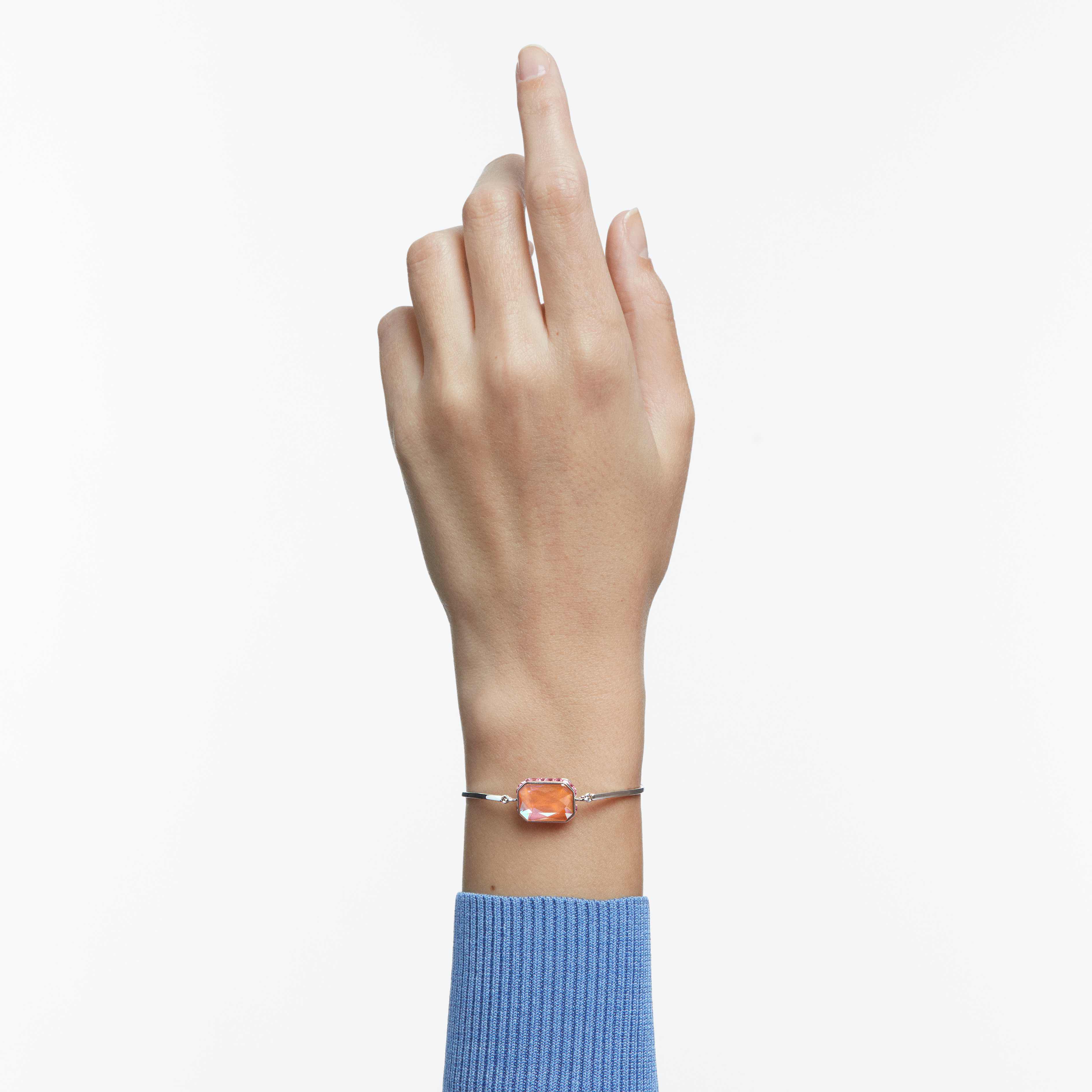 swarovski orbita bracelet   octagon cut crystal  multicolored  rhodium plated