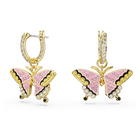 swarovski idyllia drop earrings butterfly multicolored gold tone plated