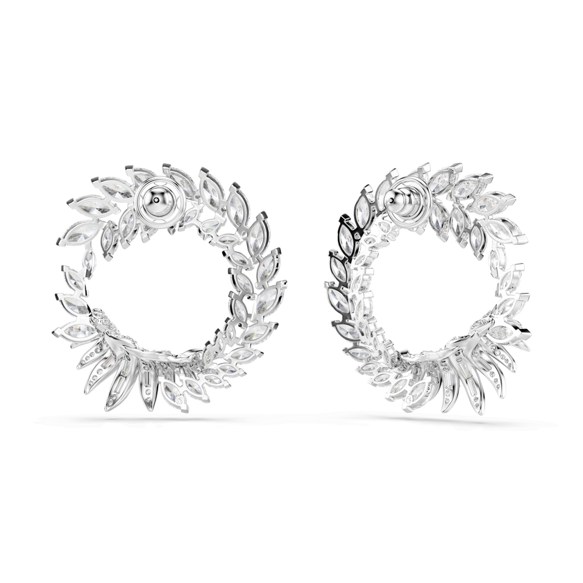 swarovski mesmera hoop earrings  marquise cut  white  rhodium plated