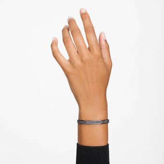 swarovski dextera bangle  octagon shape  black  ruthenium plated