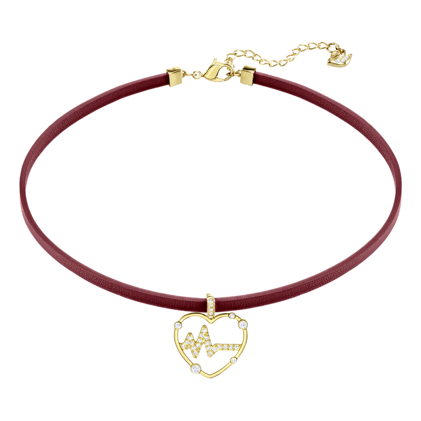 OXO Choker, Red, Gold plating
