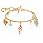 Buy Swarovski Shell Coral Bracelet Red Gold tone plated