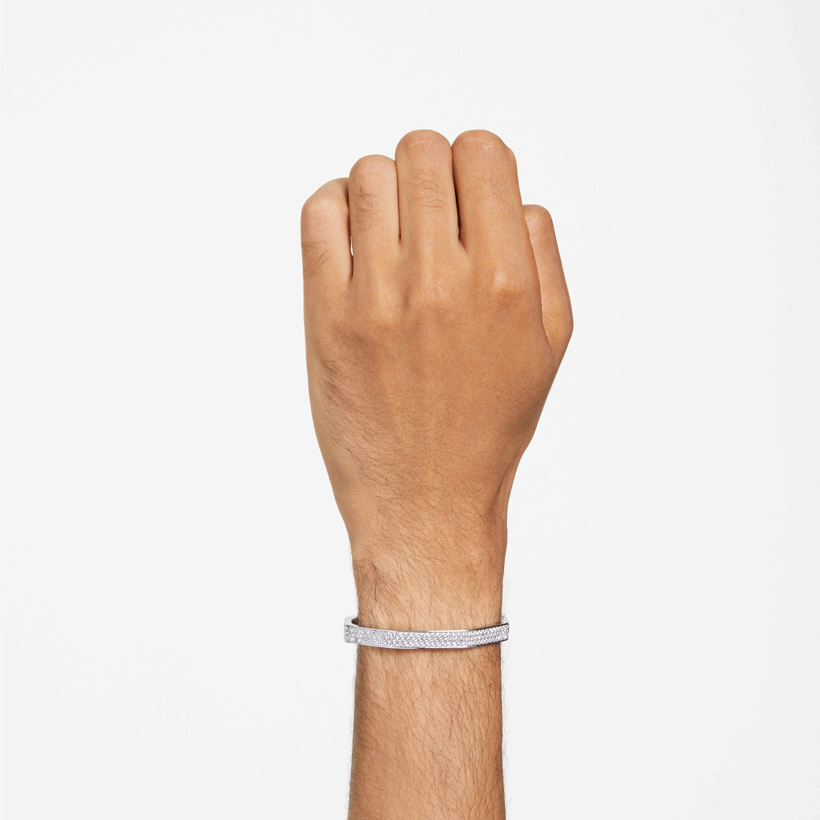 swarovski dextera bangle  octagon shape  white  rhodium plated