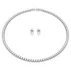 swarovski matrix tennis set round cut white rhodium plated