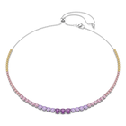 swarovski matrix tennis necklace  gradient of round cuts  multicolored  rhodium plated