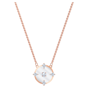 swarovski north necklace white rose gold tone plated