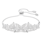 Lilia bracelet, Butterfly, White, Rhodium plated